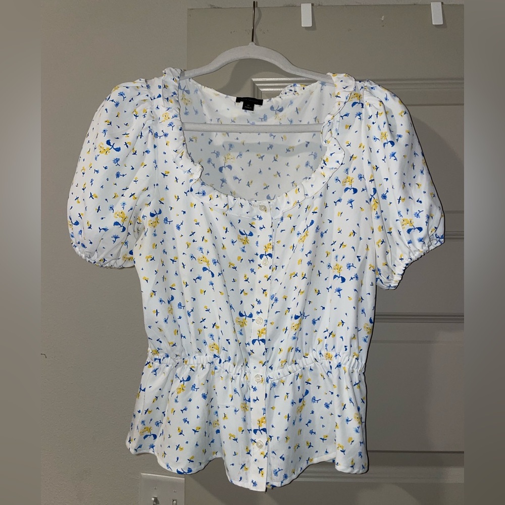 Ann TaylorFloral print peplum blouse